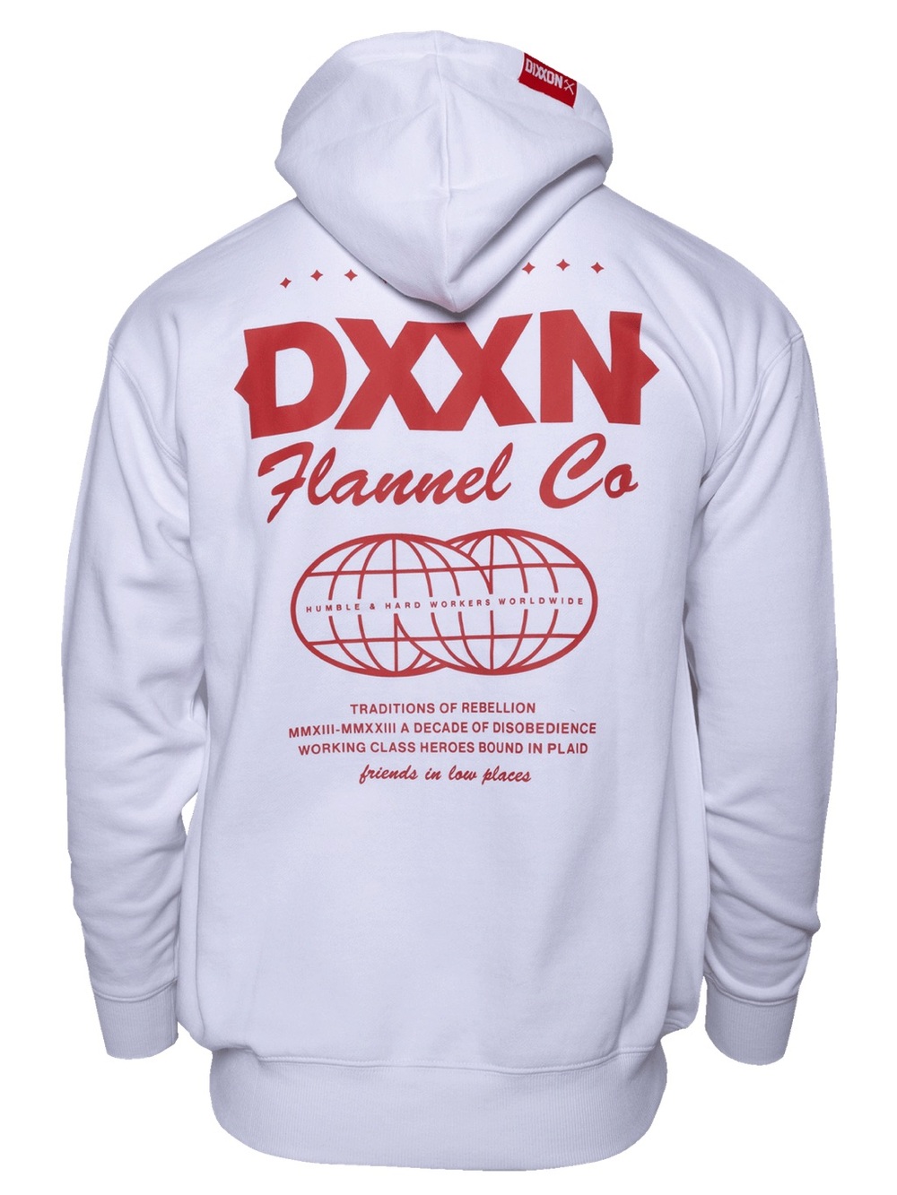 DIXXON RED TECH ZIP UP HOODIE - WHITE